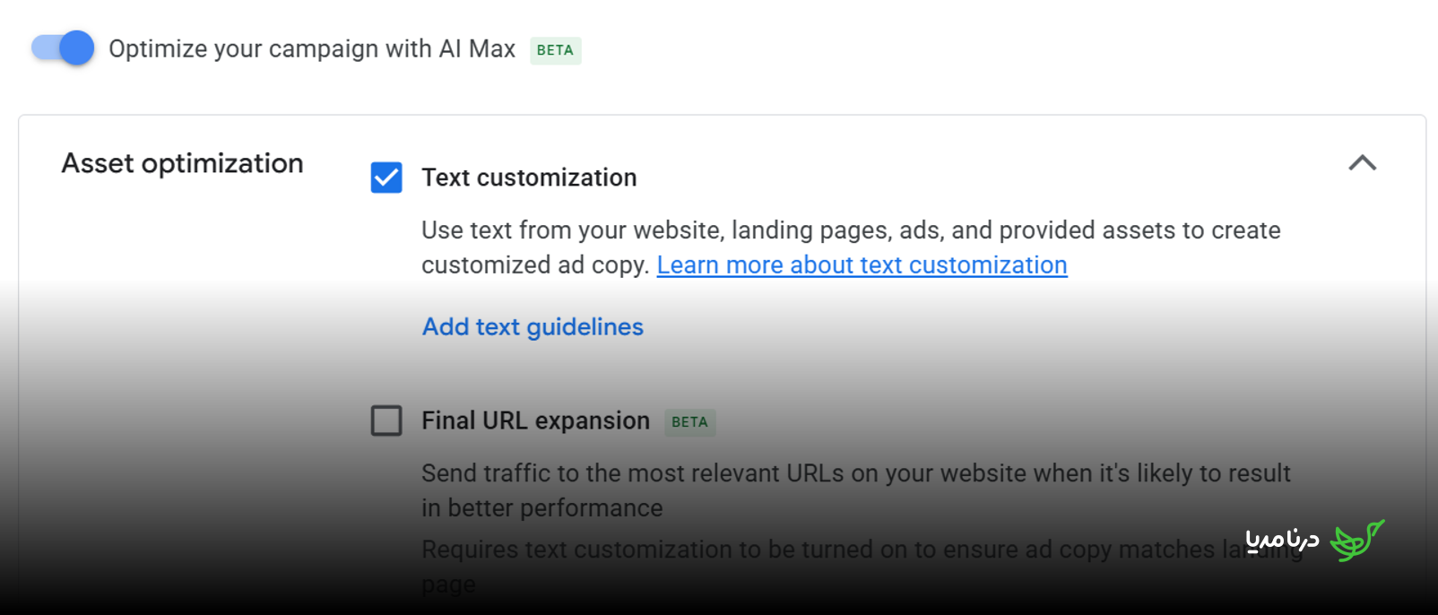 Google Ads AI Max - Asset optimization