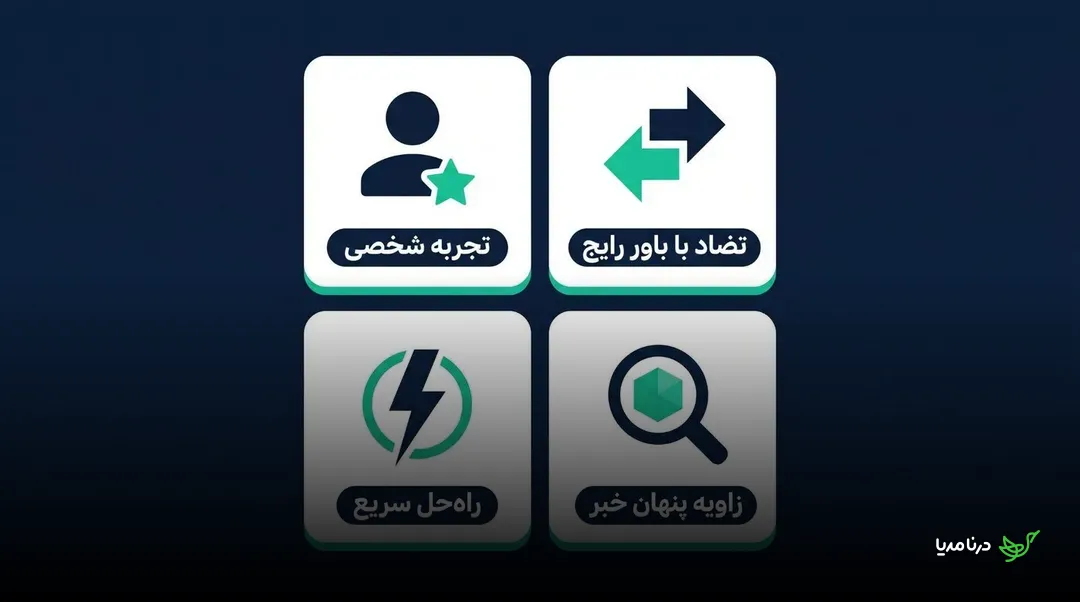 چهار کارت برای فرمول‌های تیتر: تجربه شخصی، تضاد، راه‌حل سریع و زاویه پنهان خبر