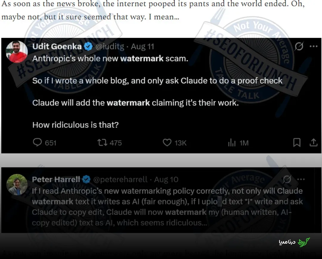 Anthropic AI watermark feedback